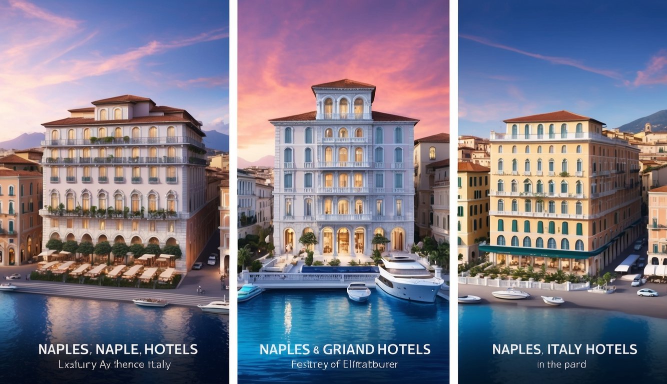 Three grand hotels nestled in the heart of Naples, Italy.</p><p>Each one exudes luxury and elegance, with stunning architecture and breathtaking views of the city