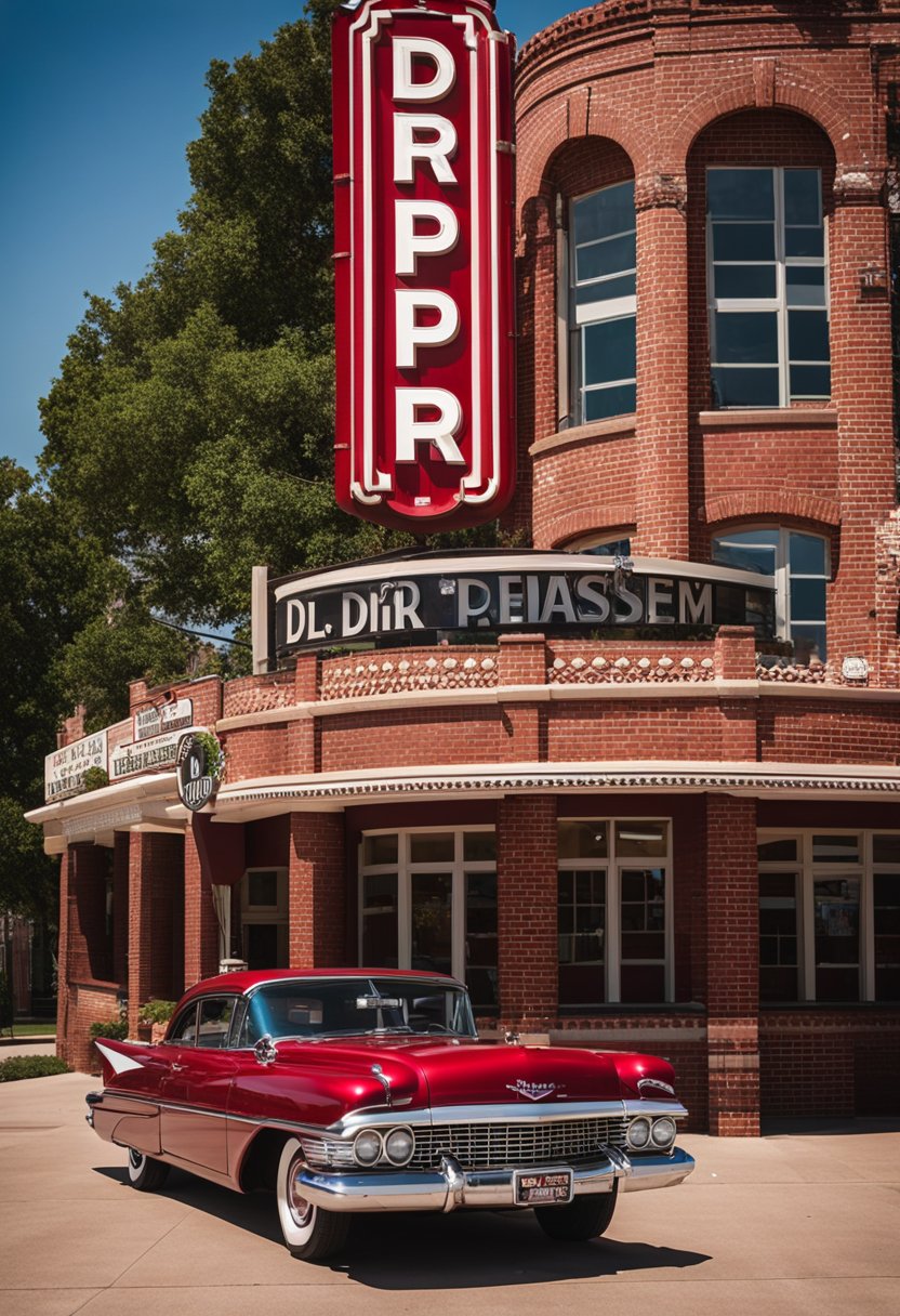 The Dr Pepper Museum in Waco, Texas, with its iconic red brick facade and vintage signage, draws visitors in to explore its history and exhibits