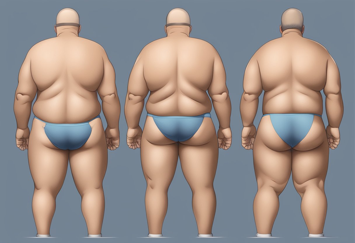 A series of before-and-after images showing the transformation of Morpheus Buttocks from loose and sagging to firm and toned