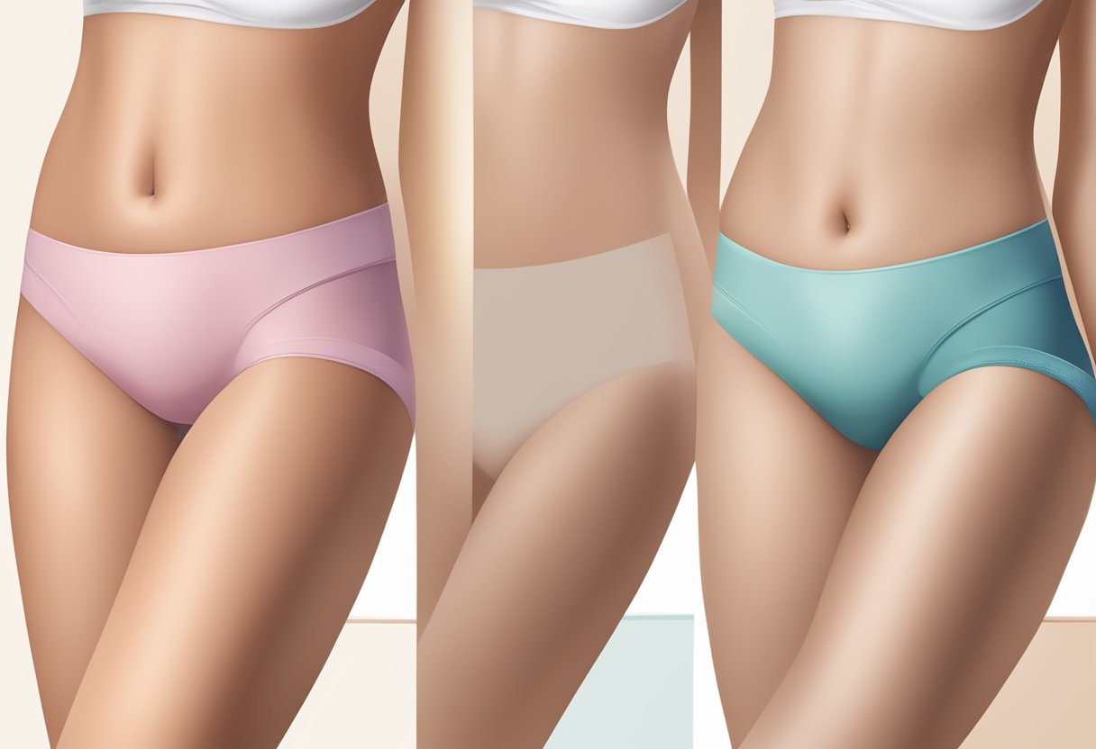 A close-up illustration of a thigh with visibly smoother and firmer skin, showcasing the before and after effects of Morpheus8 treatment