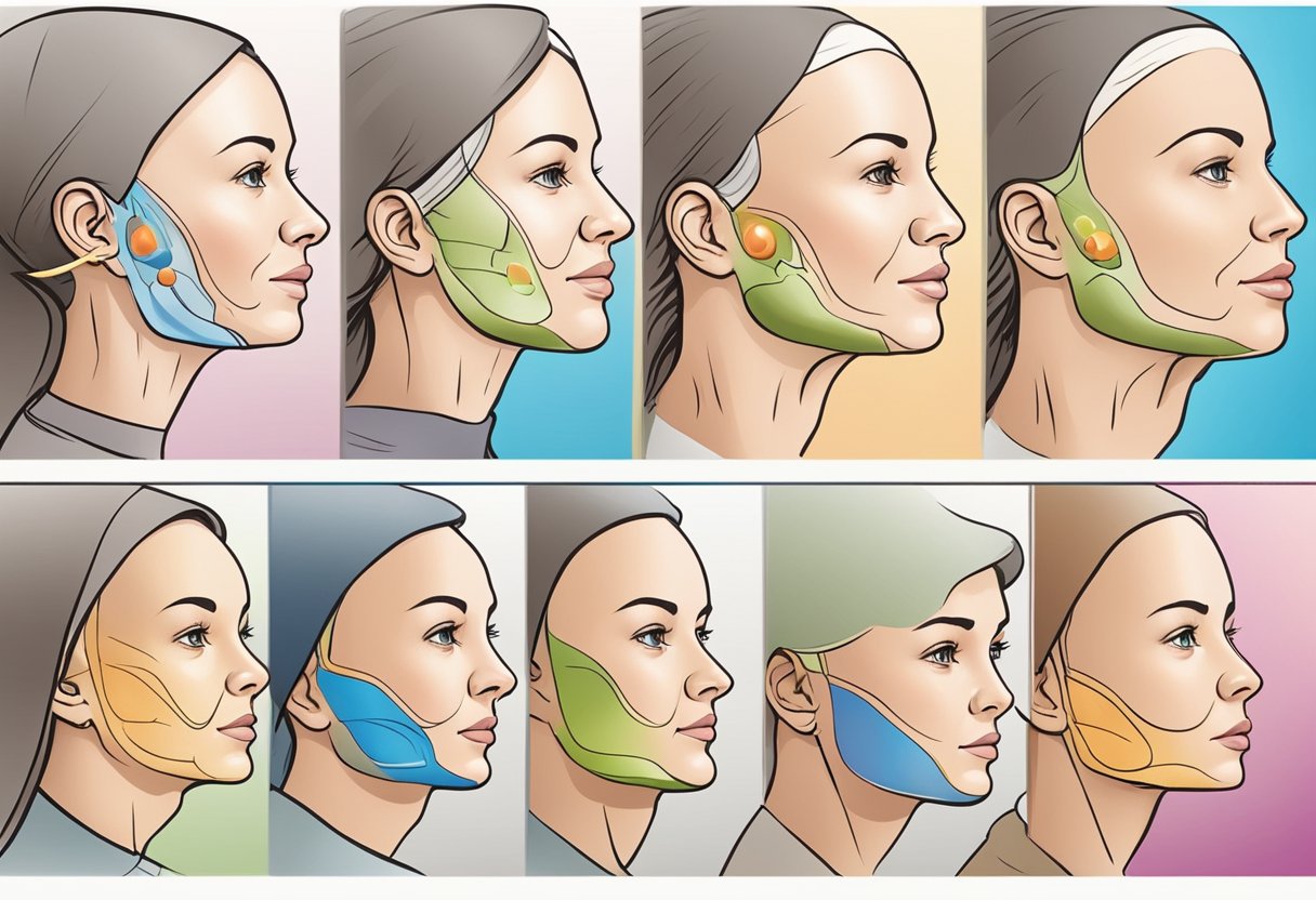 A series of facial profile images, showing the progression of Botox treatment over time