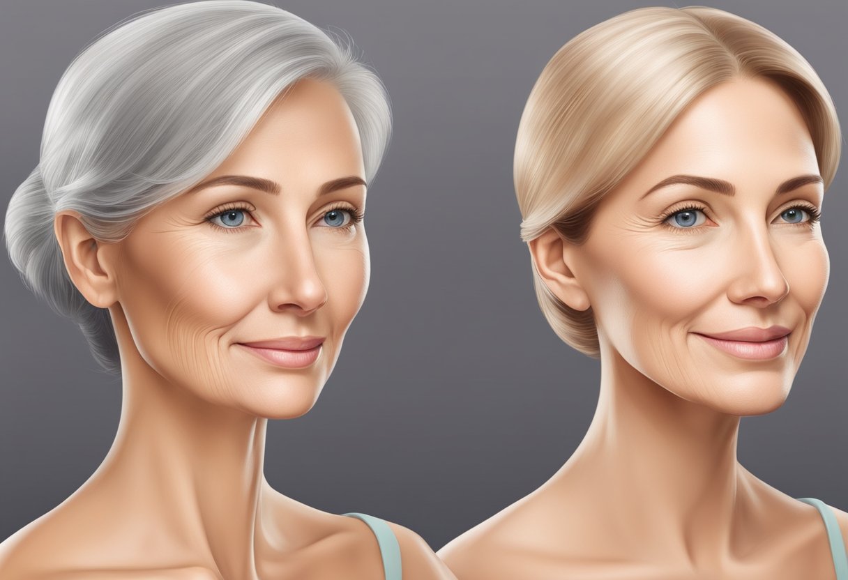 A woman's face before and after Botox treatment, showing a smoother and more youthful appearance