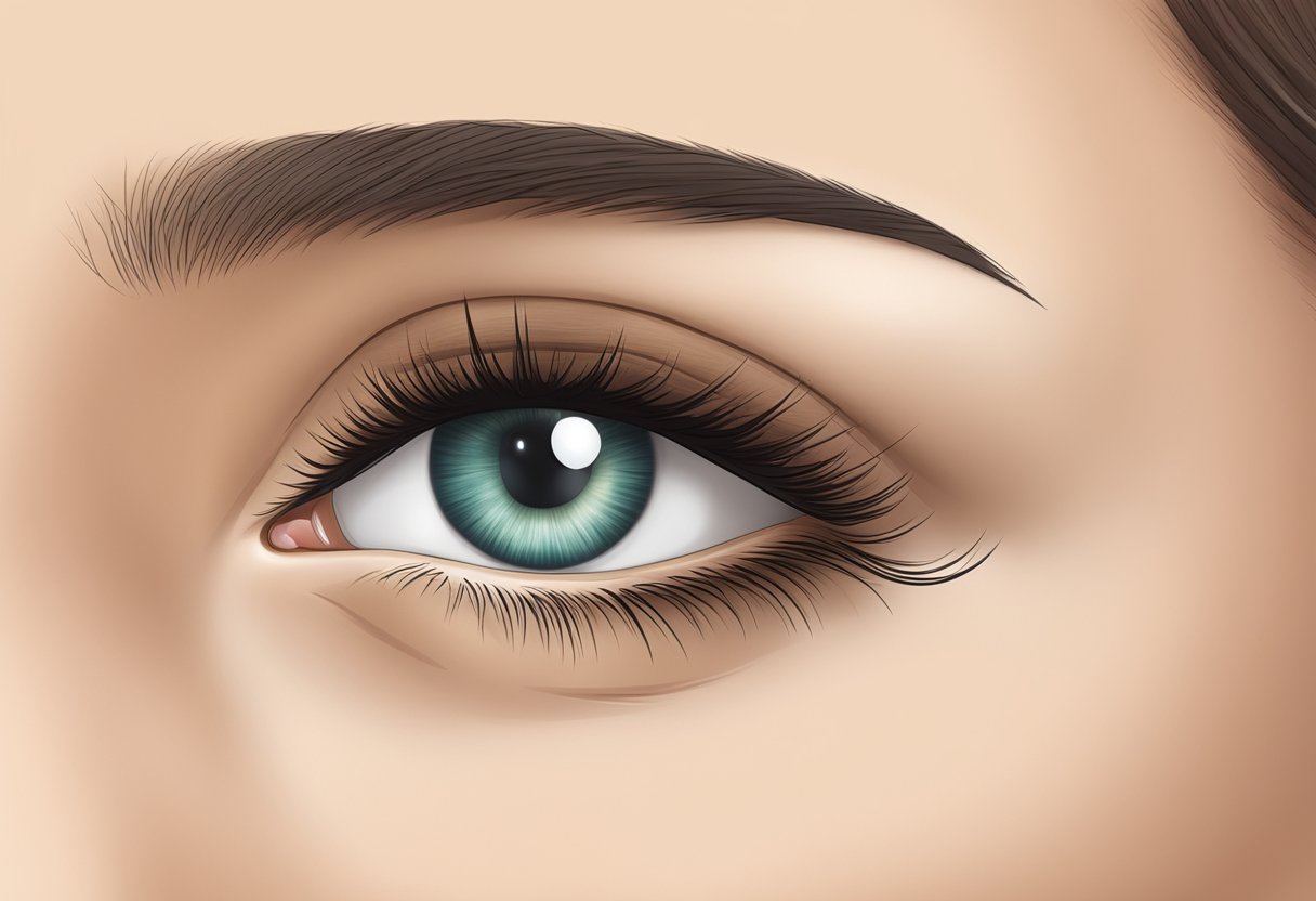 A close-up of a serene, unblemished eye area before, and a smoother, lifted appearance after Botox treatment