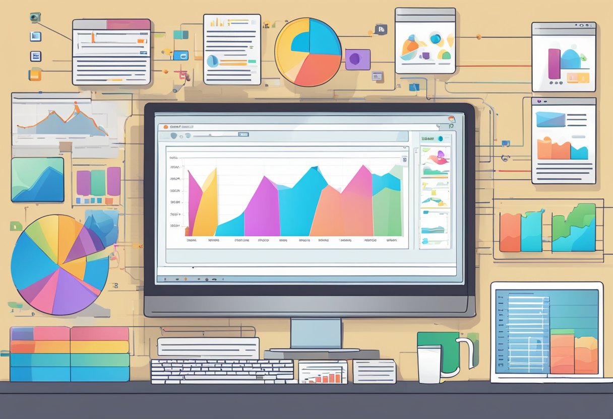 A computer screen displaying various meta ads examples and data charts