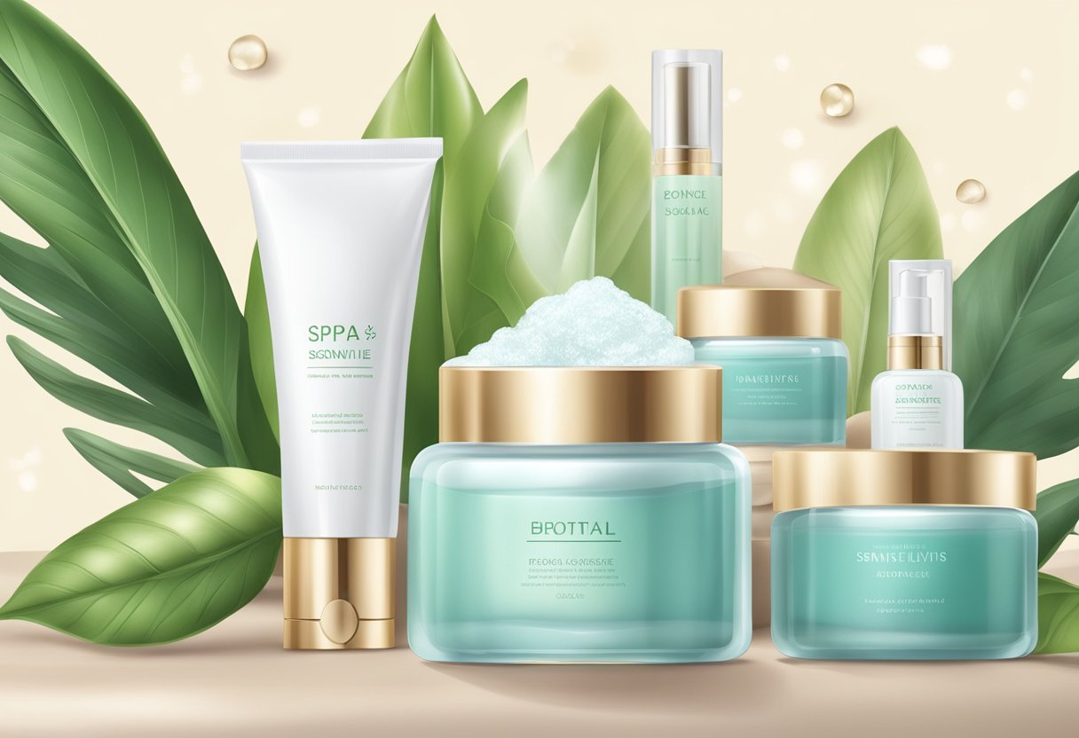 A serene spa setting with gentle skincare products and soothing elements to depict sensitive skin Botox aftercare