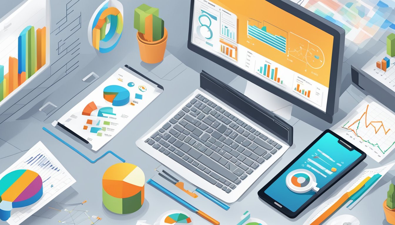 En dataskjerm som viser en teknisk SEO-analyse med ulike diagrammer og grafer