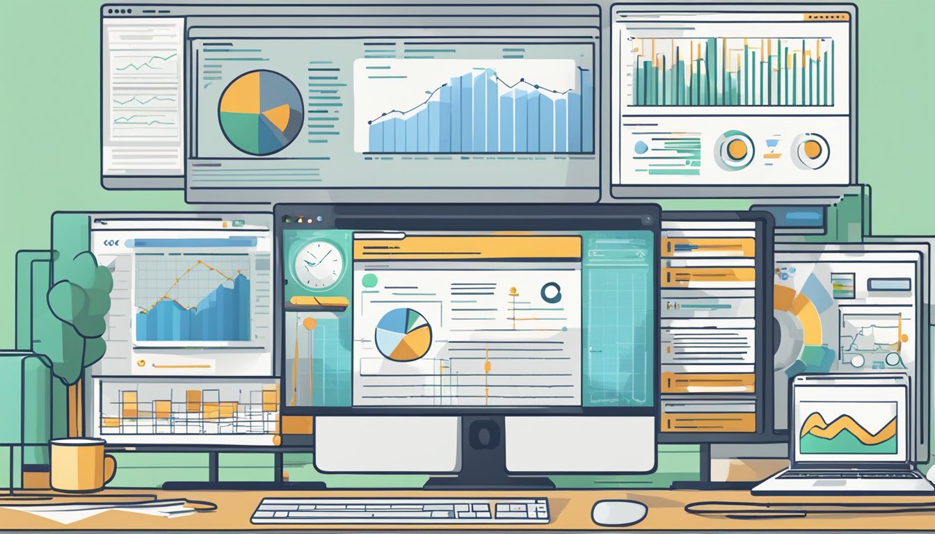 En dataskjerm som viser SEO-overvåknings- og analyserverktøy
