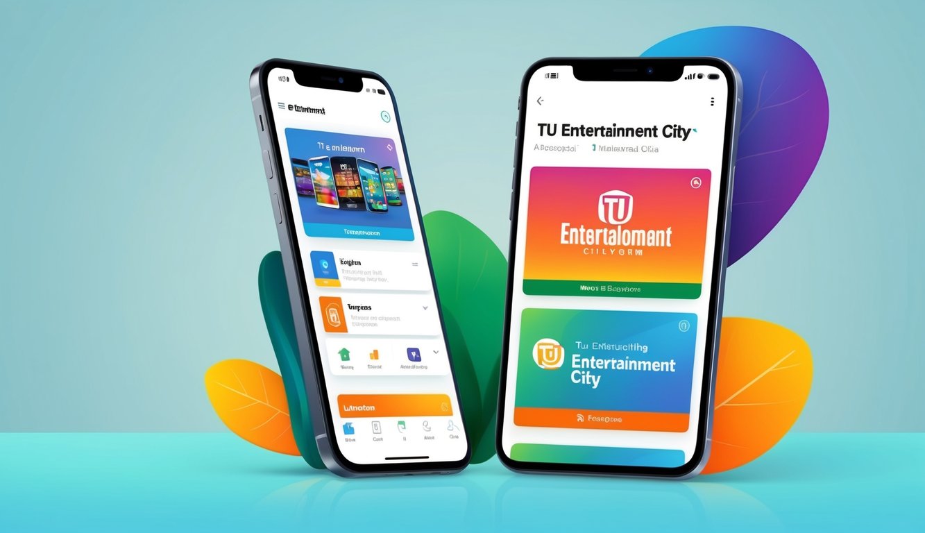 一部現代智能手機顯示TU娛樂城的平台，具有無縫兼容性和友好的用戶界面