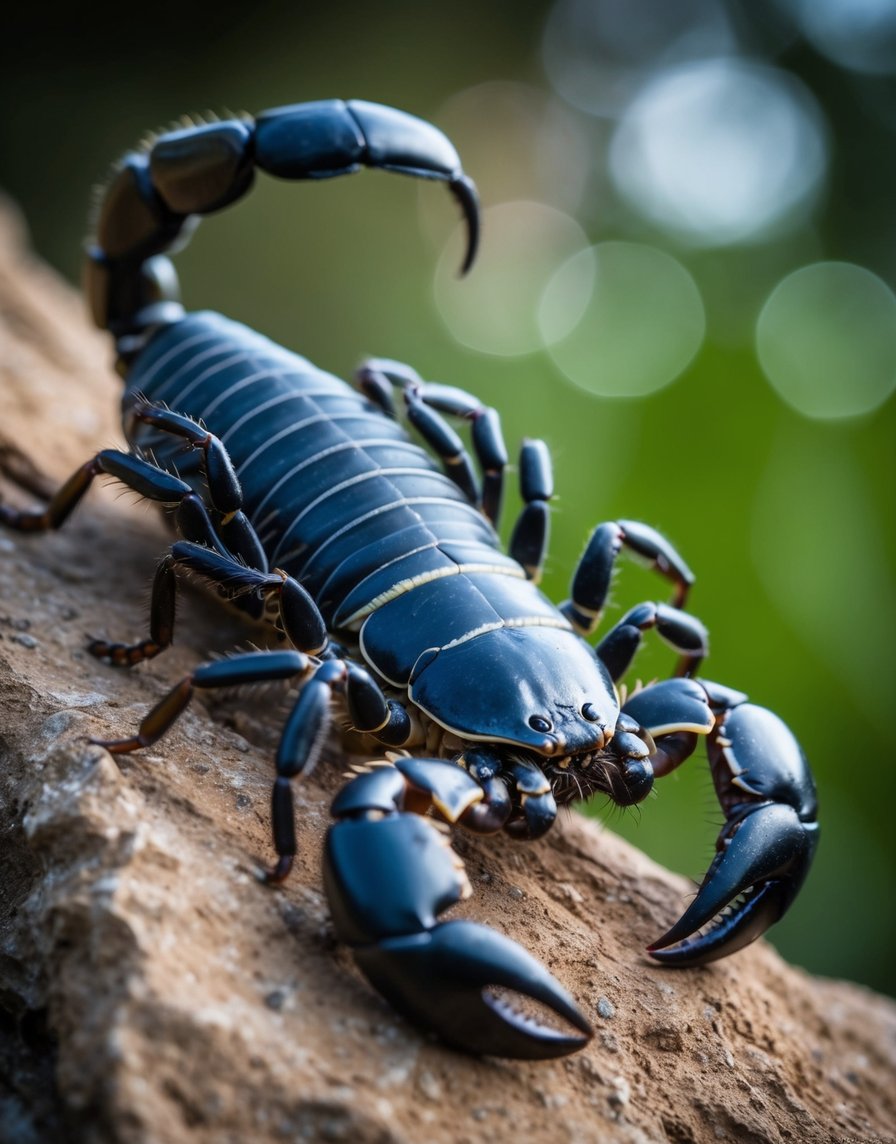 A scorpion shedding its old exoskeleton, symbolizing personal transformation under the influence of Chiron in Scorpio