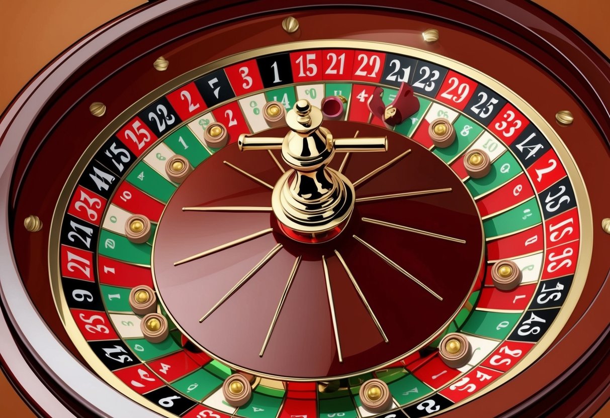 Roda roulette berputar dengan peluru timah sebagai pengganti angka