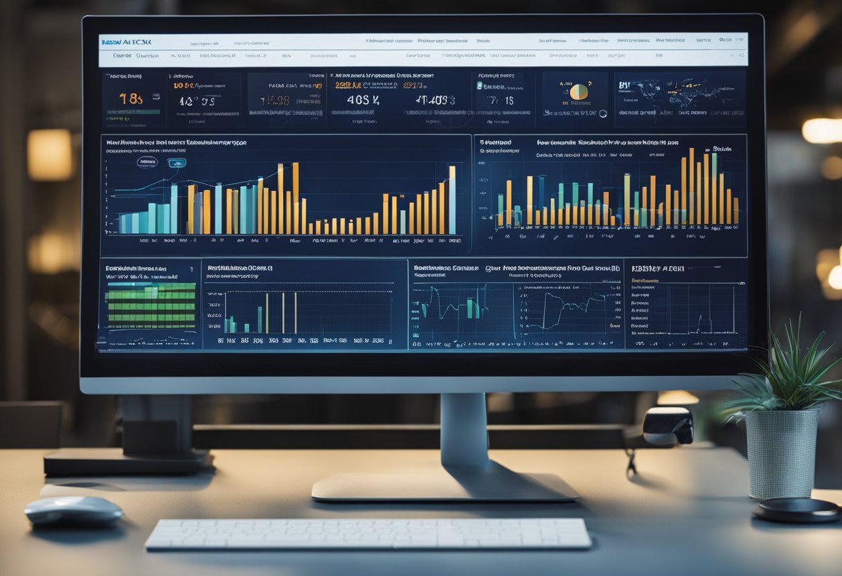 A Computer Screen Displaying Ai Analytics Graphs And Charts Related To Malaysian Content