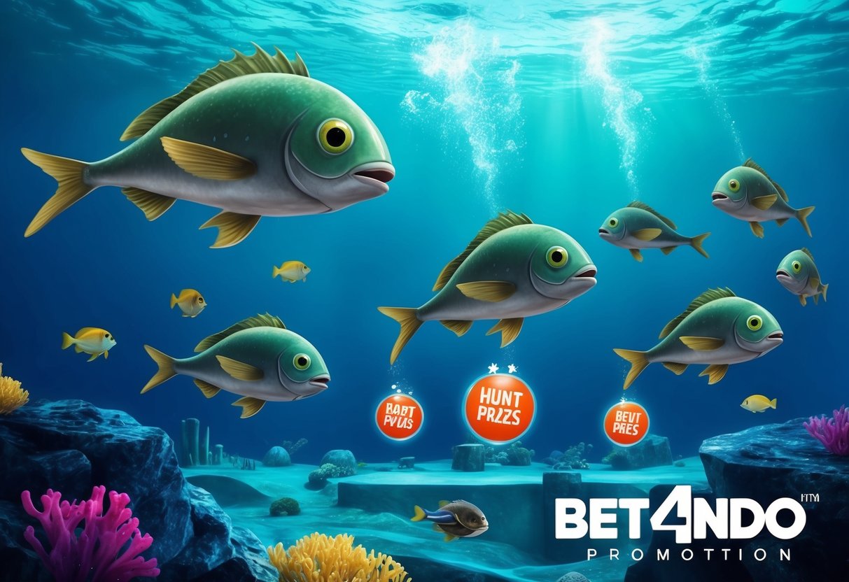 Sebuah adegan bawah air yang mendebarkan dengan ikan alien berburu hadiah di promosi Bet4Indo