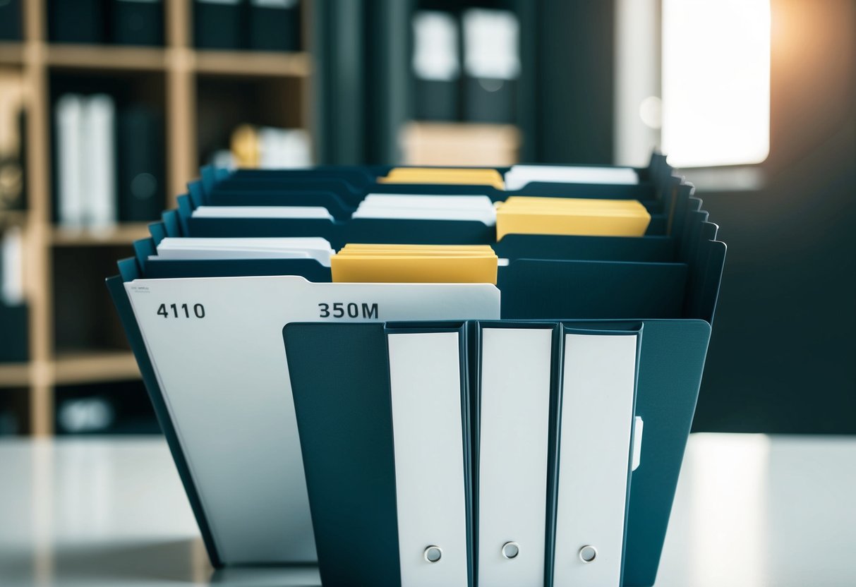 Una cartella principale con più sottocartelle all'interno, ciascuna etichettata con diverse categorie per mantenere i file organizzati