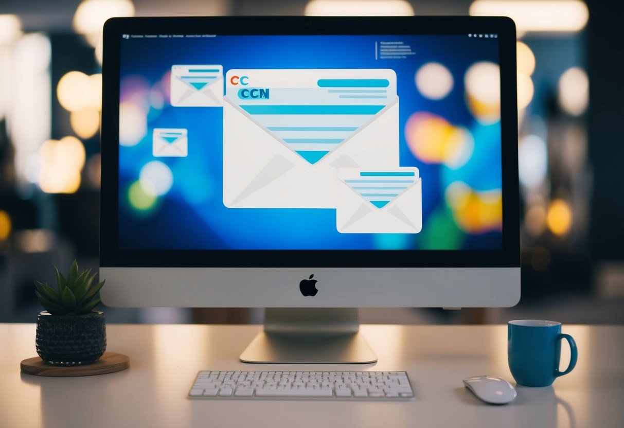Uno schermo di computer che mostra un messaggio inviato a più contatti, con i campi CC e CCN visibili