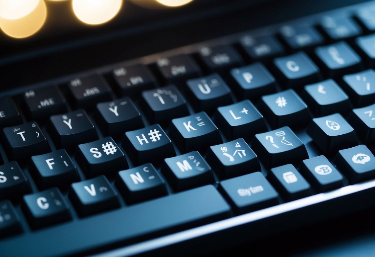 Una tastiera con caratteri speciali come il cancelletto, la chiocciola, la tilde, il copyright e le lettere maiuscole accentate