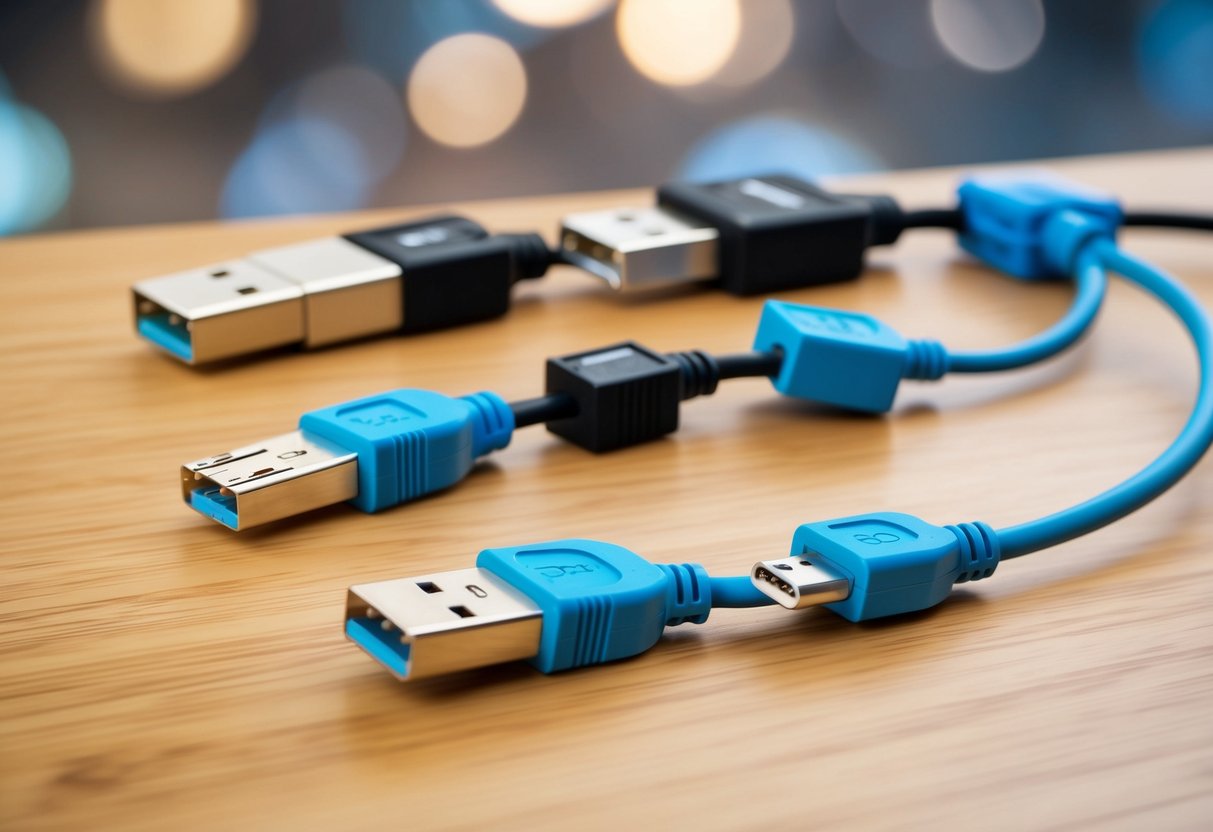 Una cronologia dei connettori USB dal passato al presente, che mostra l'evoluzione dei diversi tipi e dimensioni