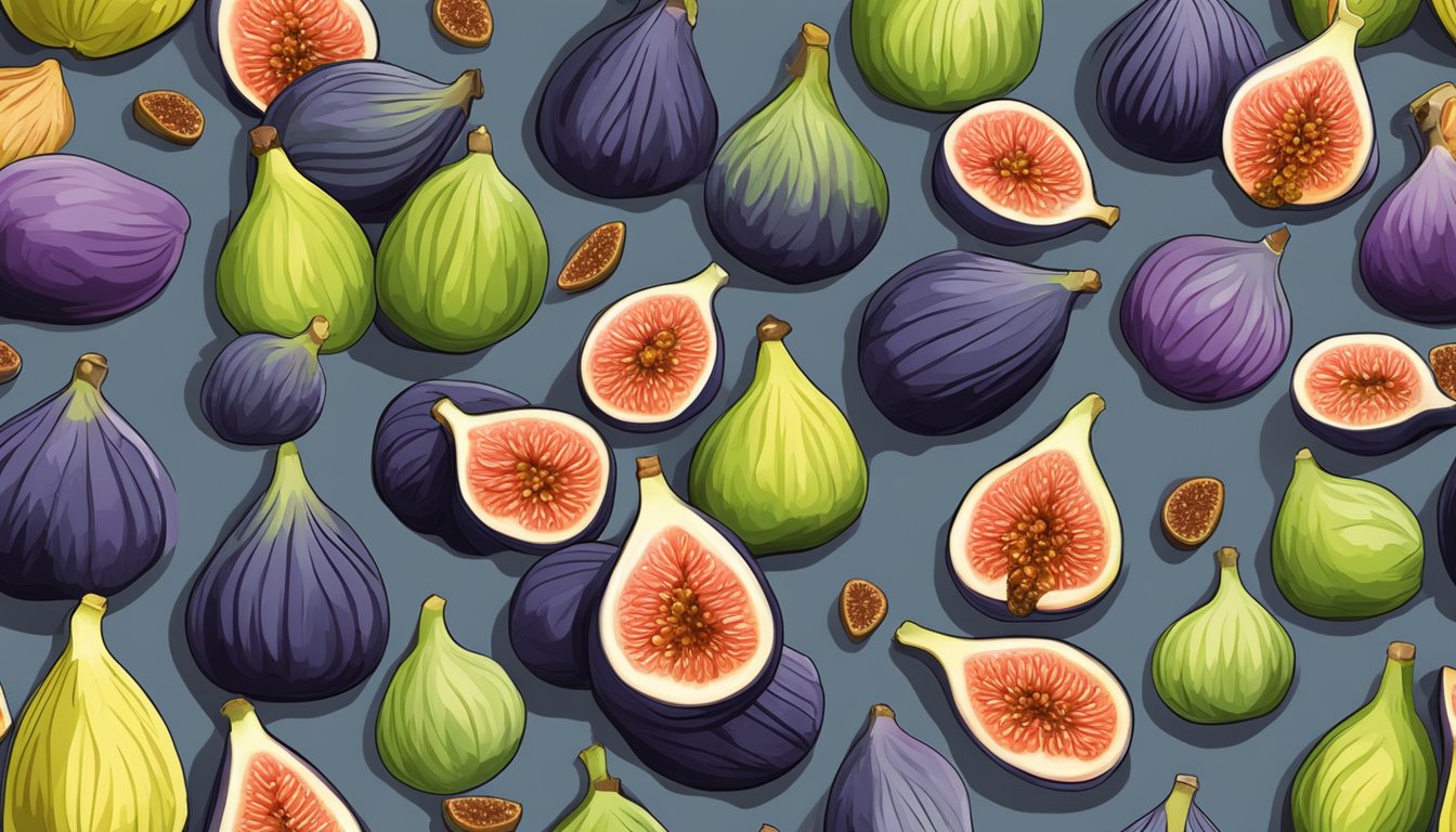 Ripe figs arranged on a baking sheet, oven door open, heat radiating, ready for dehydration