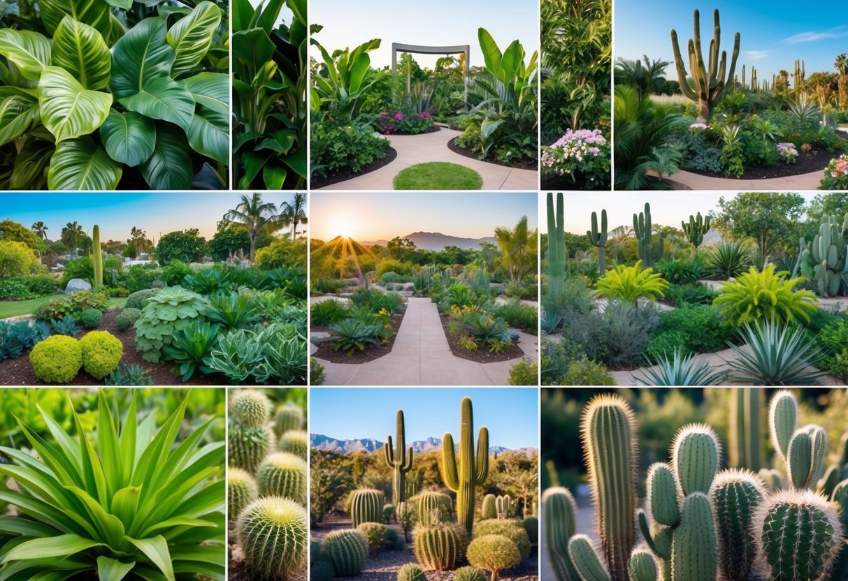 A variety of plants arranged in different sections, each representing a specific climate. From lush tropical foliage to hardy desert cacti, the garden showcases a diverse selection suitable for all environments