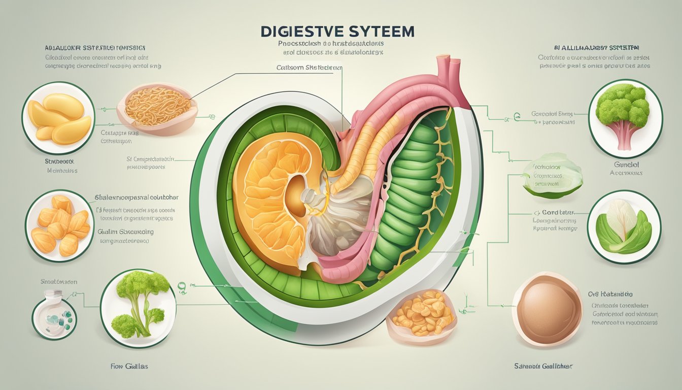 A diagram showing the digestive system with a focus on the gallbladder's role in processing fats on a keto diet without a gallbladder