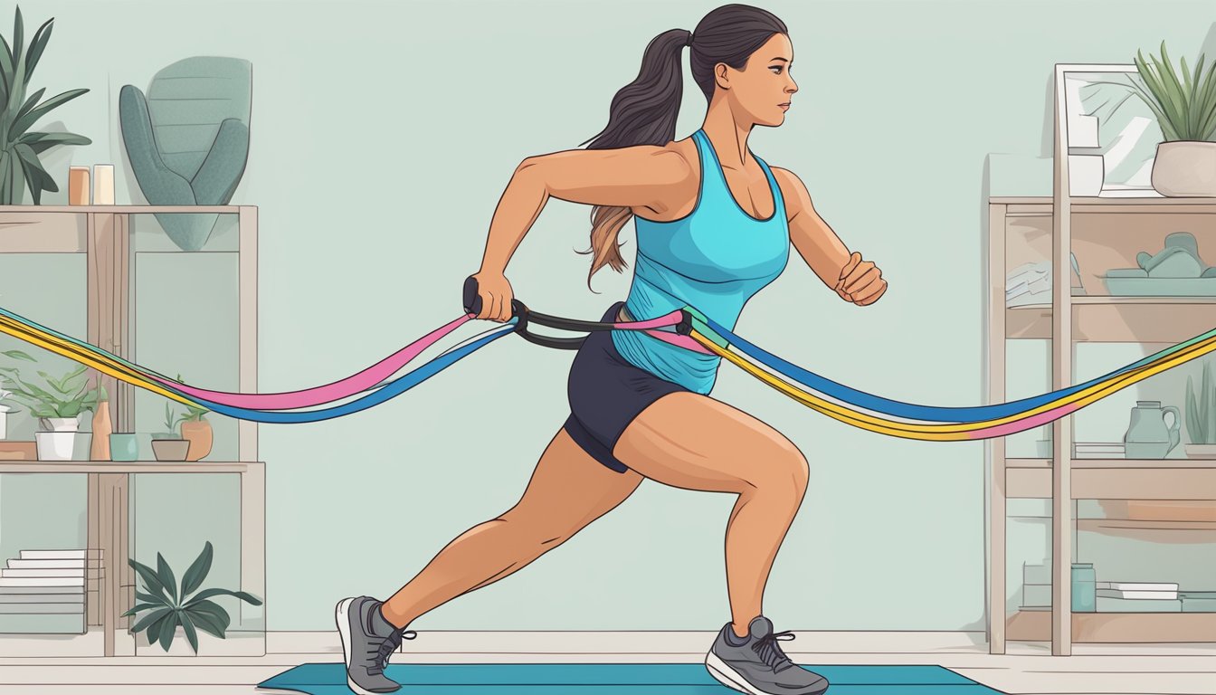 A person using resistance bands while following a keto diet