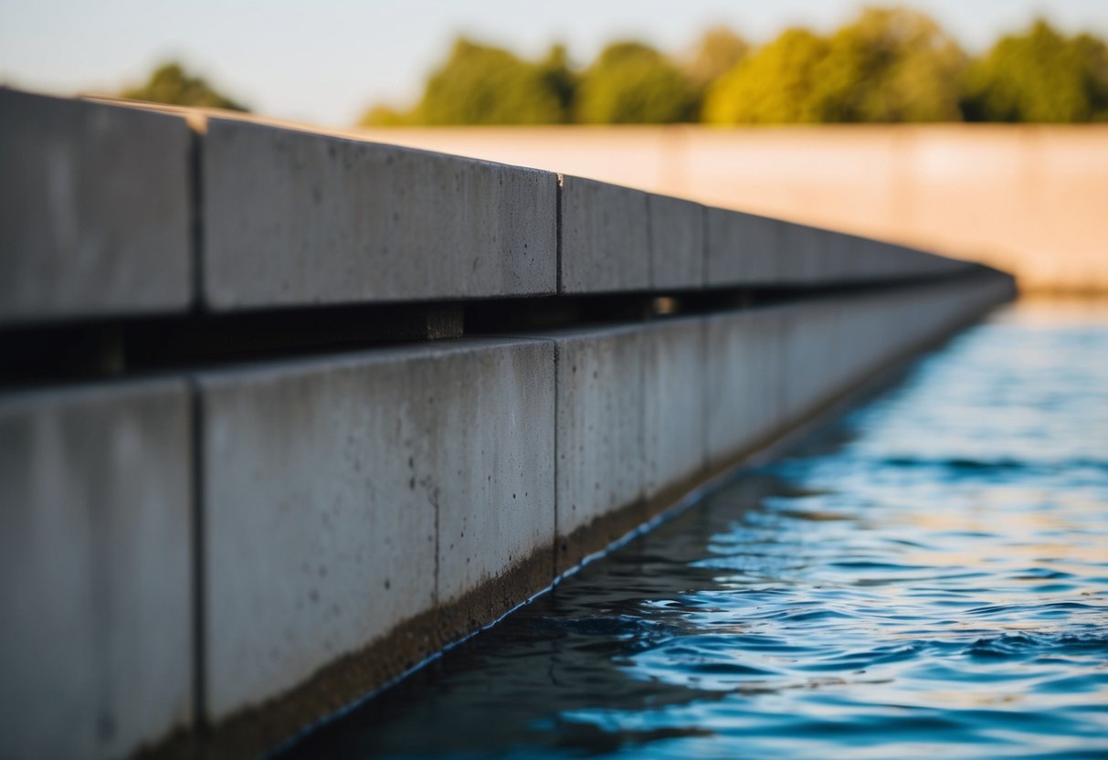 A section of concrete with a faint sound of running water beneath