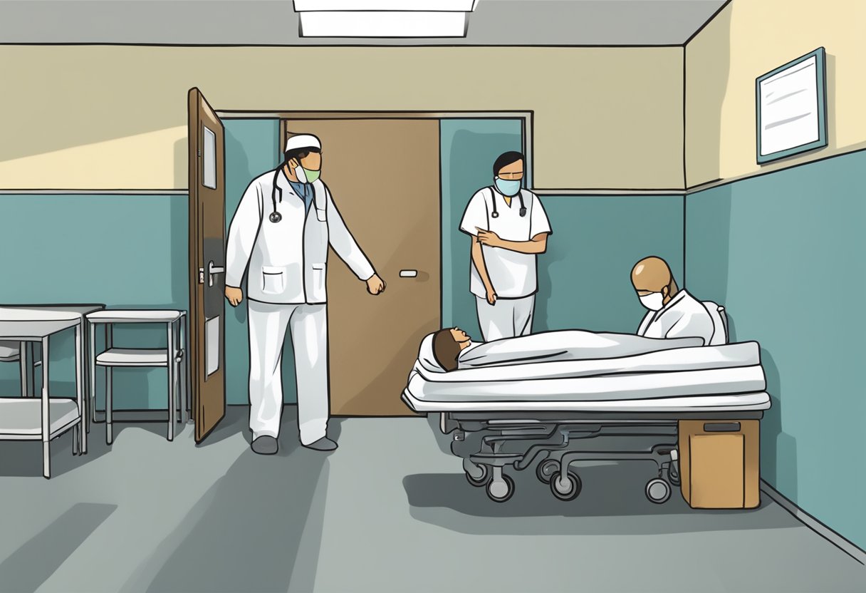 Internação Contra a Vontade: Aspectos Legais e Éticos 1 Uma pessoa sendo levada à força para uma instituição de saúde mental por dois enfermeiros.