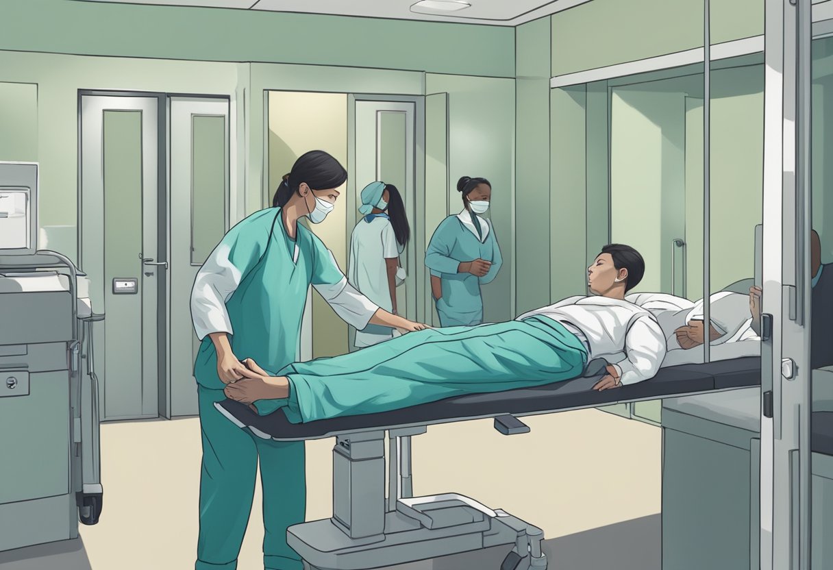 Internação Contra a Vontade: Aspectos Legais e Éticos 3 Uma pessoa sendo levada à força para uma unidade de tratamento, lutando contra o aperto dos profissionais de saúde.