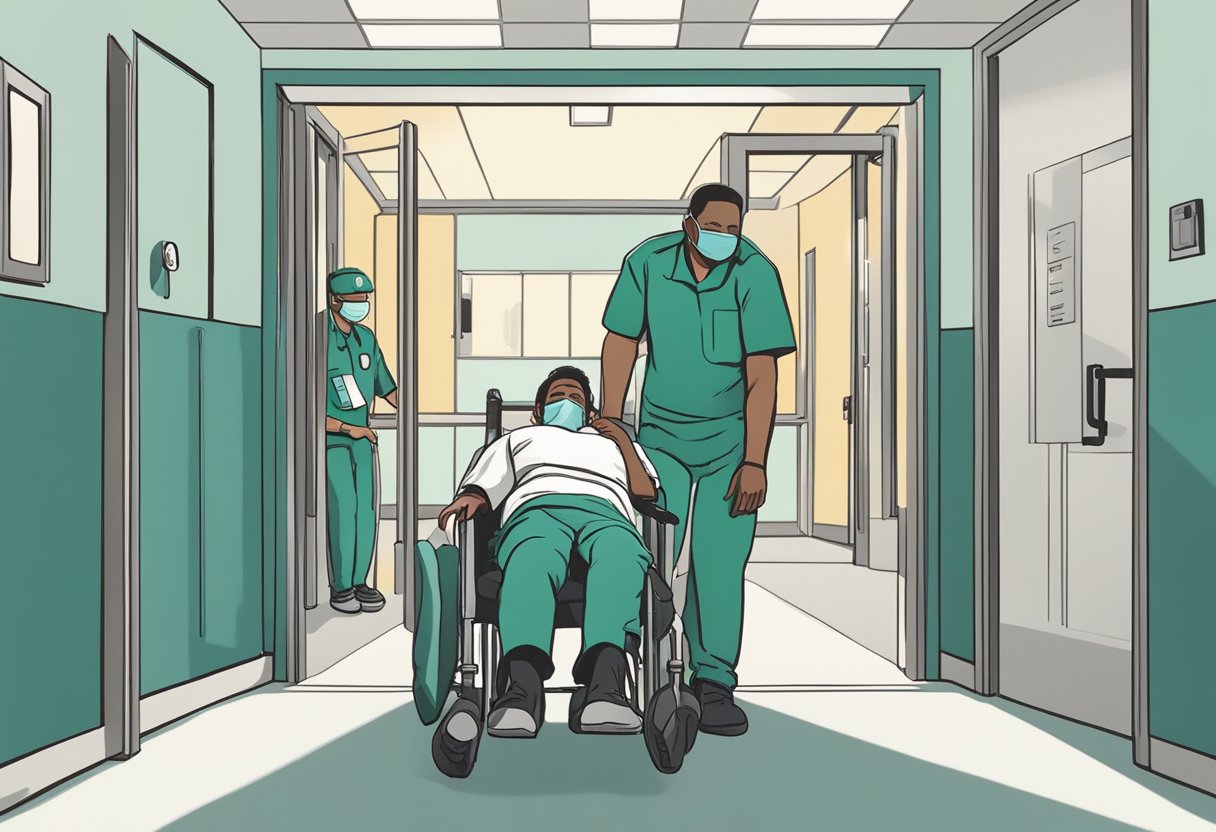 Internação Contra a Vontade: Aspectos Legais e Éticos 7 Uma pessoa sendo levada à força para uma instituição de saúde mental por profissionais de saúde.