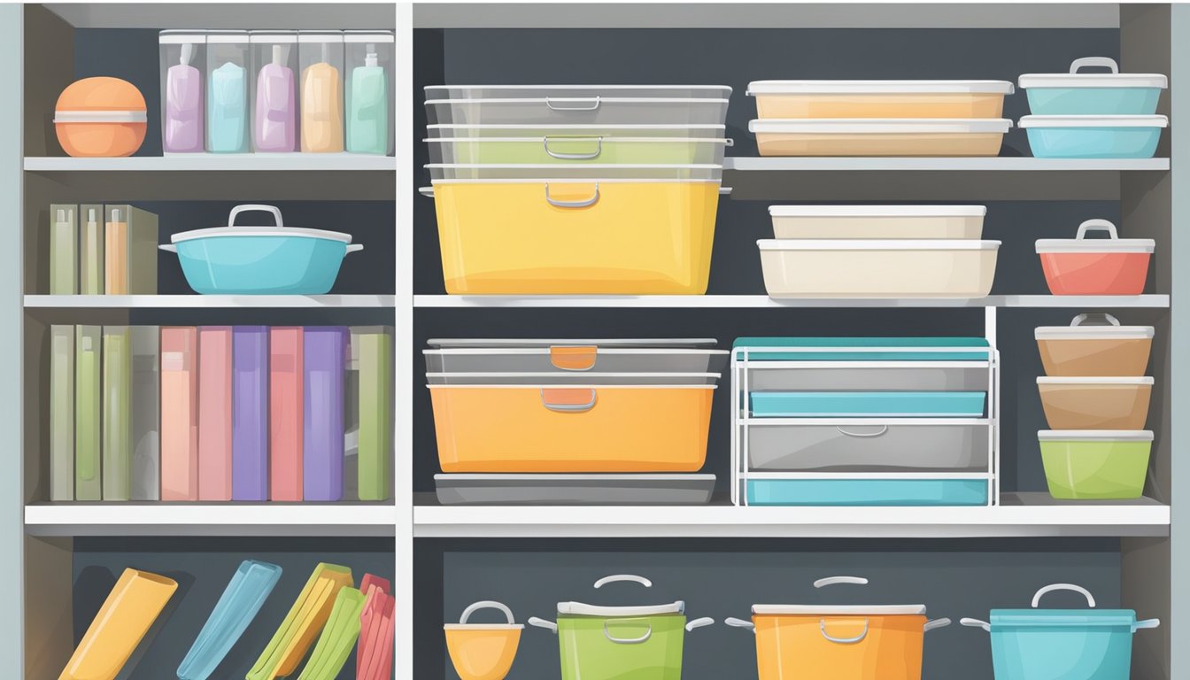 File organizers are used in a kitchen to store and organize various items such as cutting boards, recipe books, baking sheets, and more