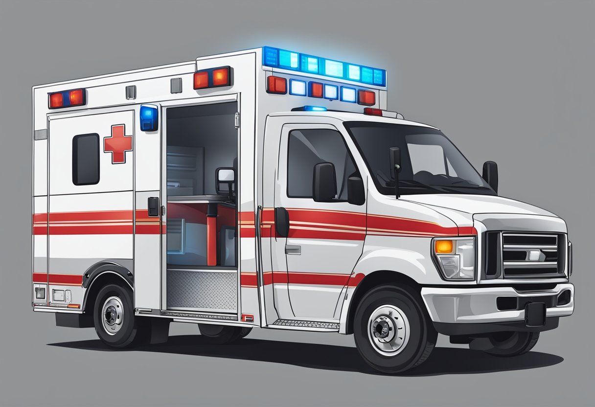 Ambulâncias Traslado: Serviços Essenciais para Emergências e Rotinas 1 Uma ambulância com luzes de emergência e sirenes, transportando um paciente em uma maca