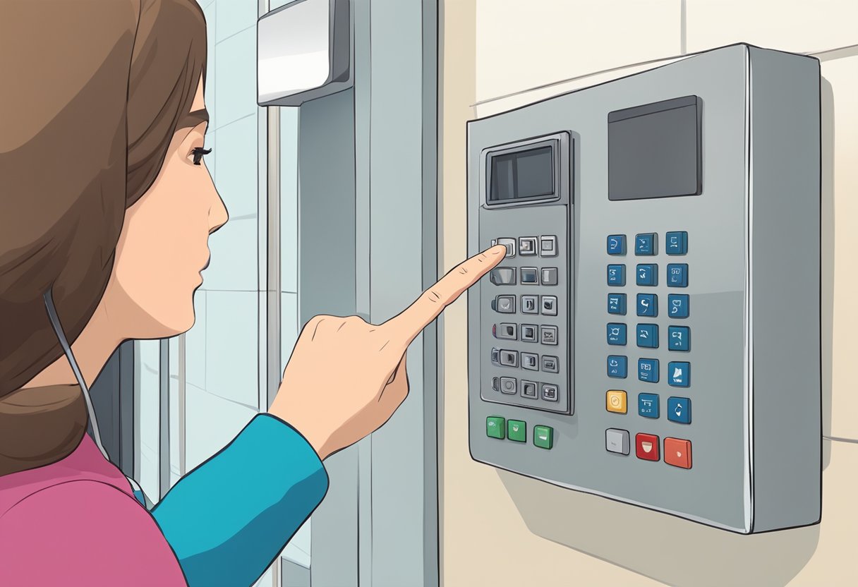 Emergências Médicas Curitiba: Guia Completo para Atendimento Urgente 4 Uma pessoa pressionando um botão em um intercomunicador montado na parede na entrada do pronto-socorro de um hospital