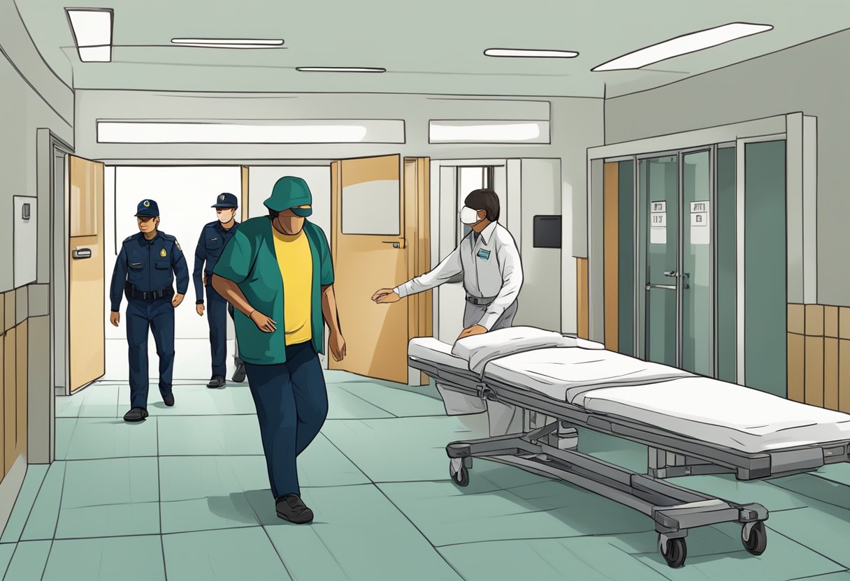 Internação Compulsória de Dependentes Químicos: Desafios e Perspectivas no Brasil 3 Uma pessoa sendo escoltada para uma unidade de tratamento pelas autoridades sob a lei brasileira para internação compulsória por dependência química.