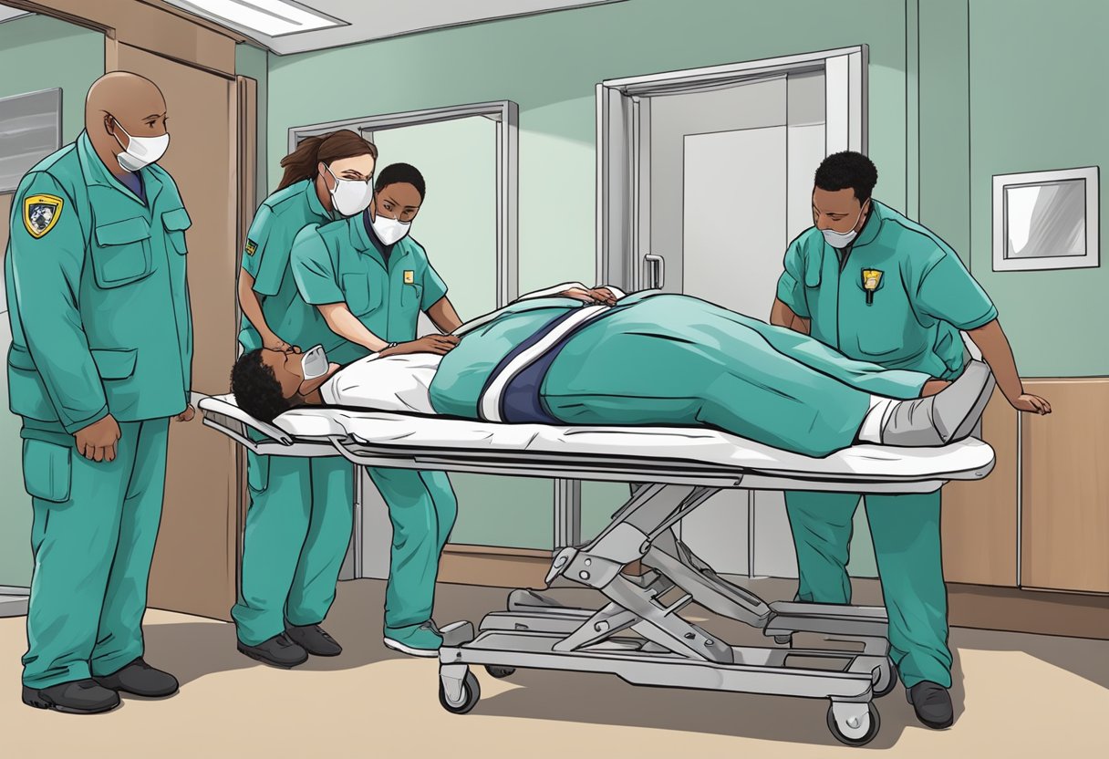 Internação Contra a Vontade: Aspectos Legais e Éticos 1 Uma pessoa sendo levada à força para uma instituição de saúde mental por profissionais de saúde e seguranças.