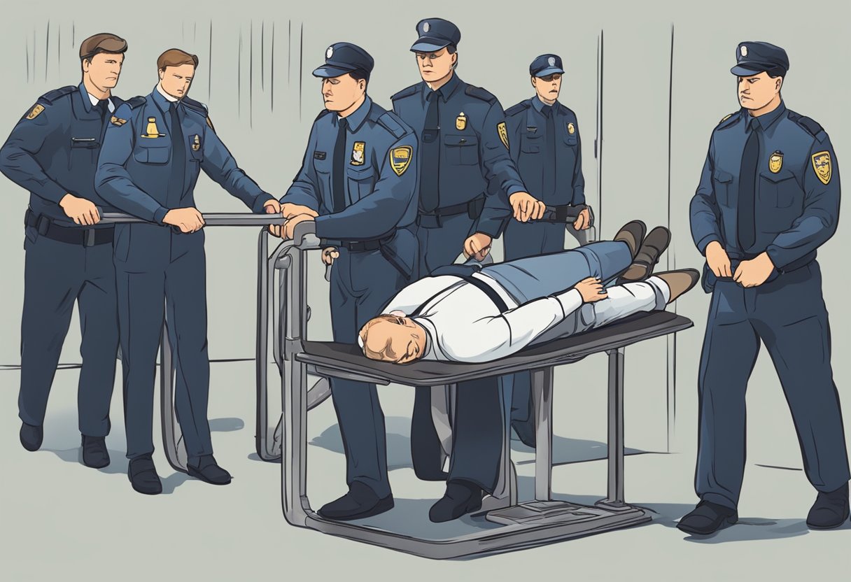 Internar Contra a Vontade: Entendendo os Aspectos Legais e Éticos 2 Uma pessoa sendo contida e escoltada por autoridades contra a sua vontade