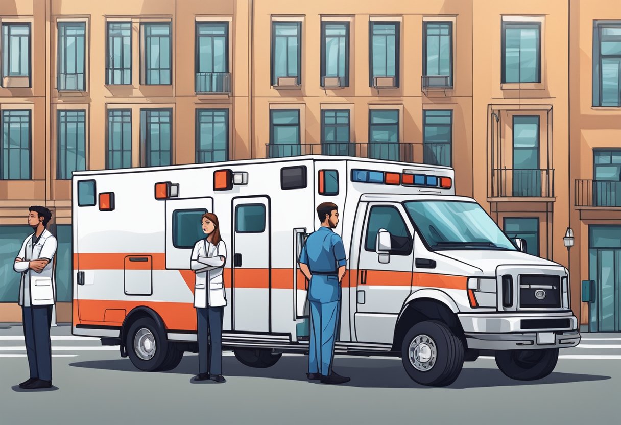 Preço de Ambulância Particular: Guia Completo de Custos e Opções 4 Uma equipe de profissionais de saúde e funcionários treinados está ao lado de uma ambulância privada, pronta para fornecer atendimento de alta qualidade.