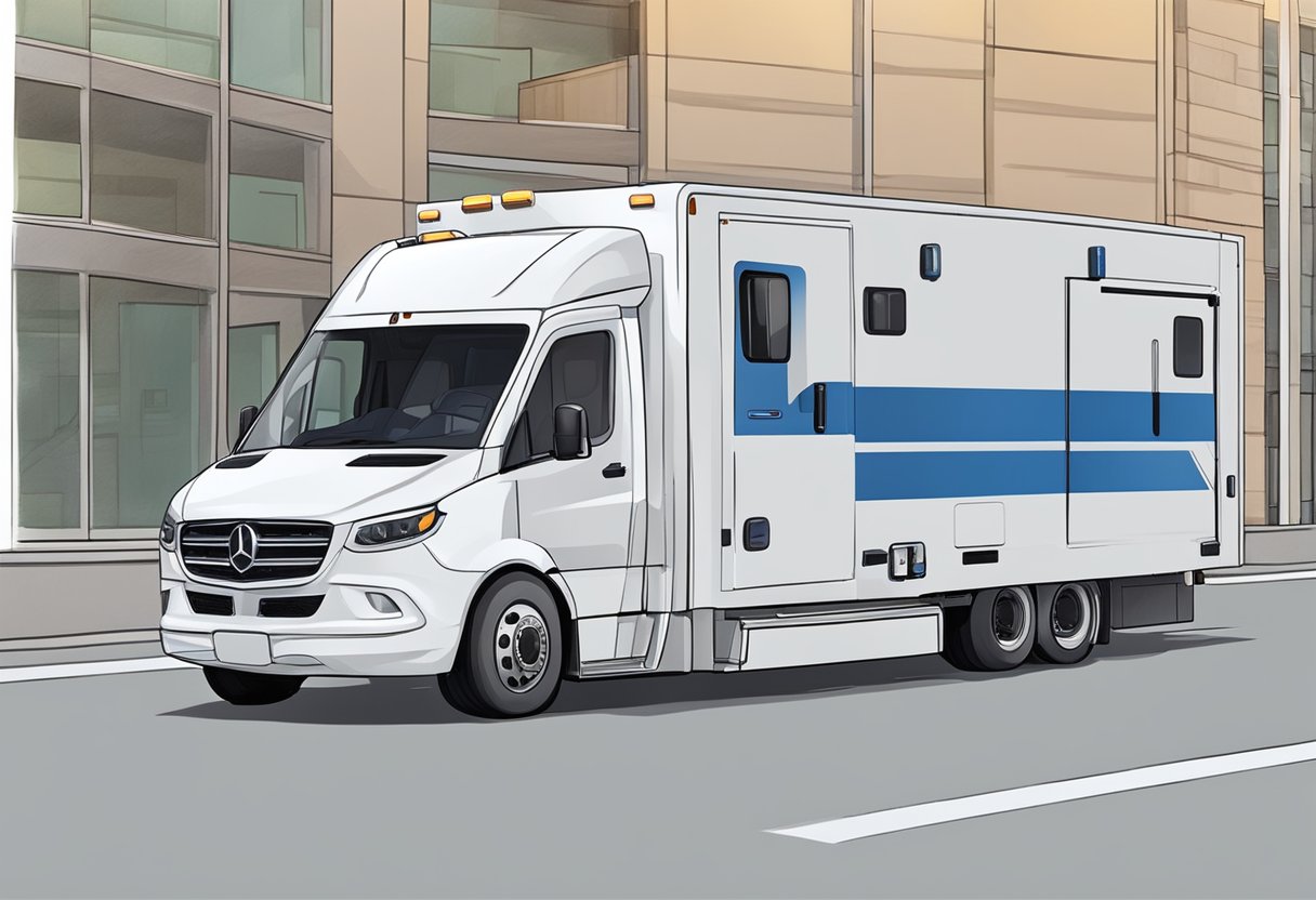 Uma unidade de UTI móvel sendo transportada em um veículo especializado