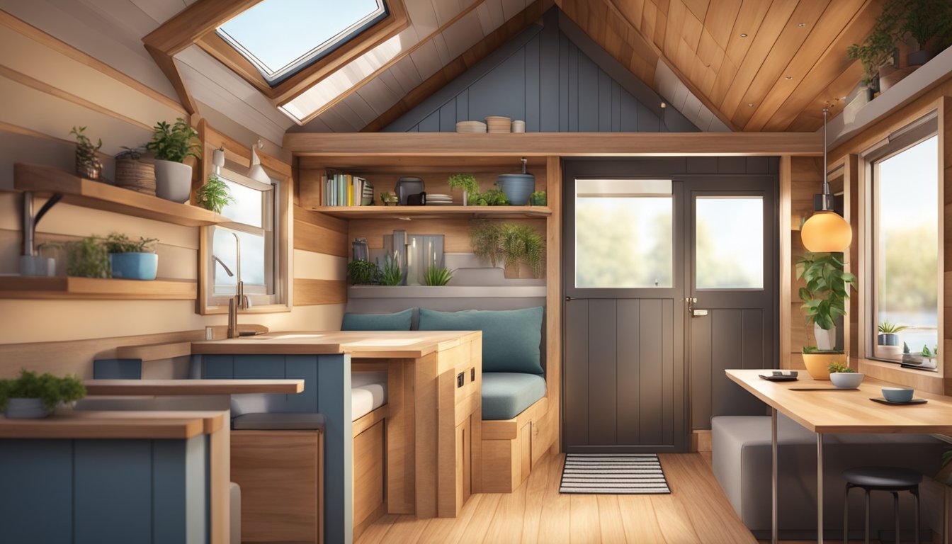 A cozy tiny house shell with insulation and interior comforts