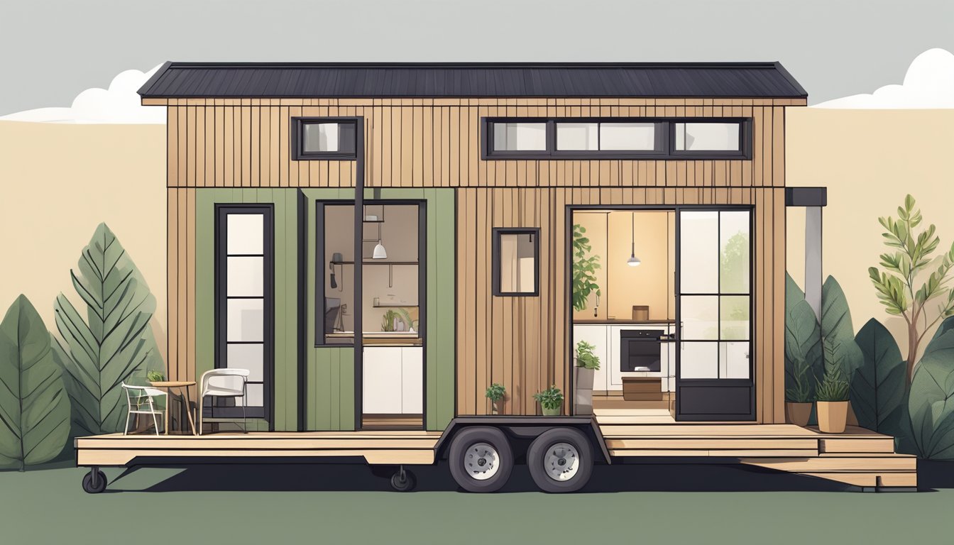 A cozy, minimalist tiny home with efficient space utilization and sustainable features