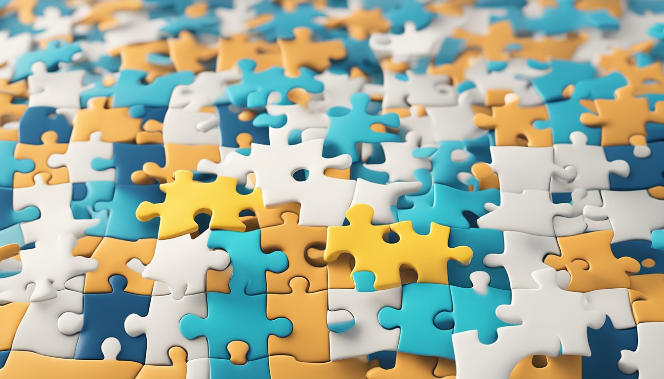 A group of insurance plans merging together, symbolized by different puzzle pieces fitting together seamlessly