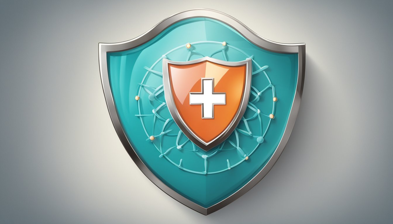 A medical symbol surrounded by a shield, representing critical illness cover of 75000