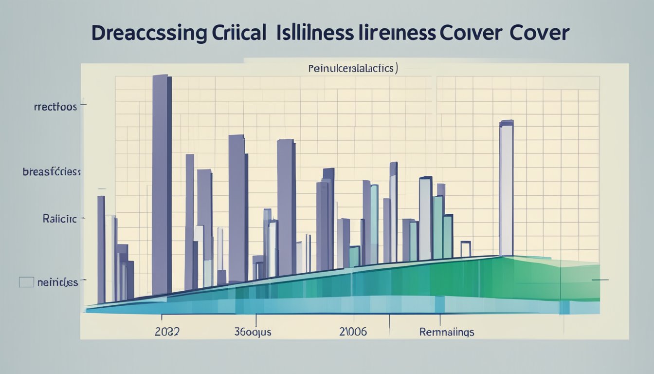 A graph showing a downward trend with the title "Decreasing Critical Illness Cover" at the top