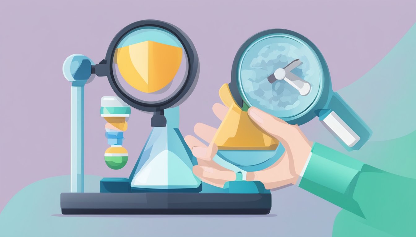 Two scales, one tipping in favor of critical illness cover, the other for providers. A magnifying glass hovers above, examining the options