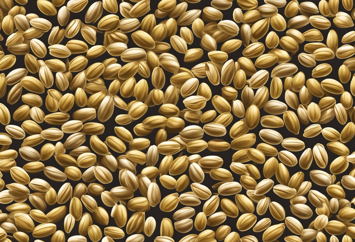 Barley grains soaking in water, then spread out on a malting floor, germinating and drying, releasing sweet aroma