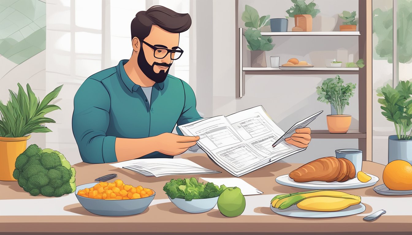 A nutritionist reviewing a keto meal plan while monitoring athletes' progress and making adjustments