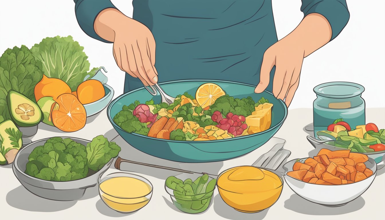 A person preparing a keto-friendly meal while researching adrenal fatigue remedies