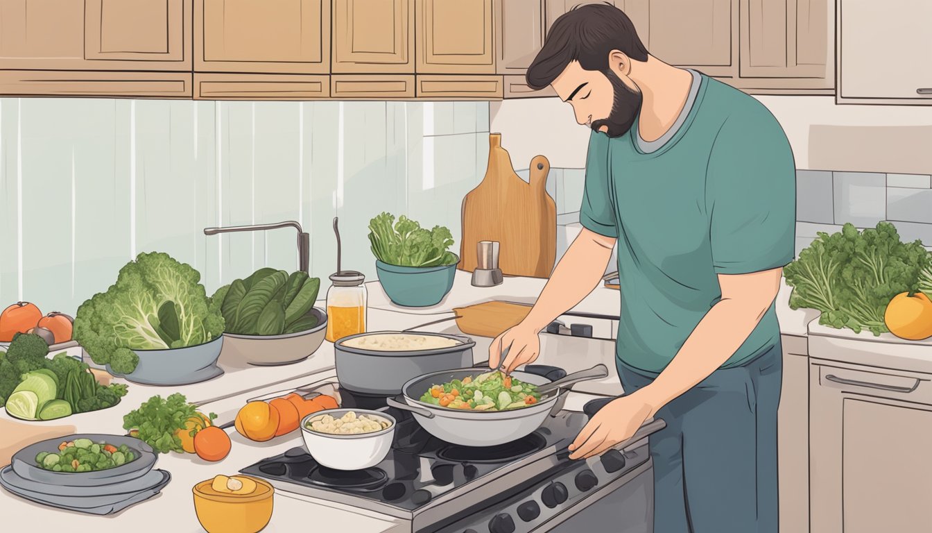 A person preparing keto-friendly meals while experiencing tinnitus symptoms