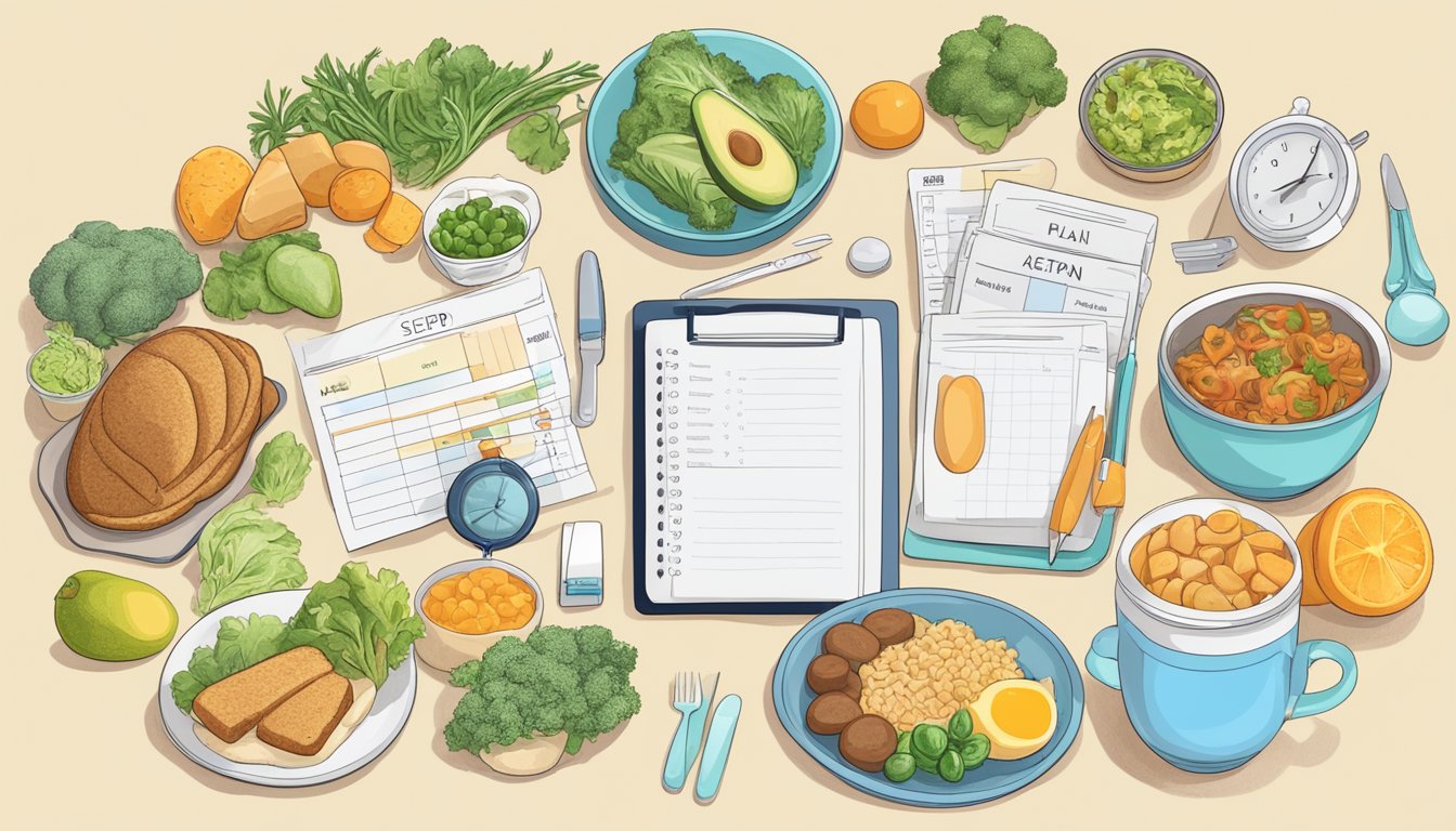 A person's meal plan and sleep schedule being monitored and recorded for keto diet and narcolepsy compliance