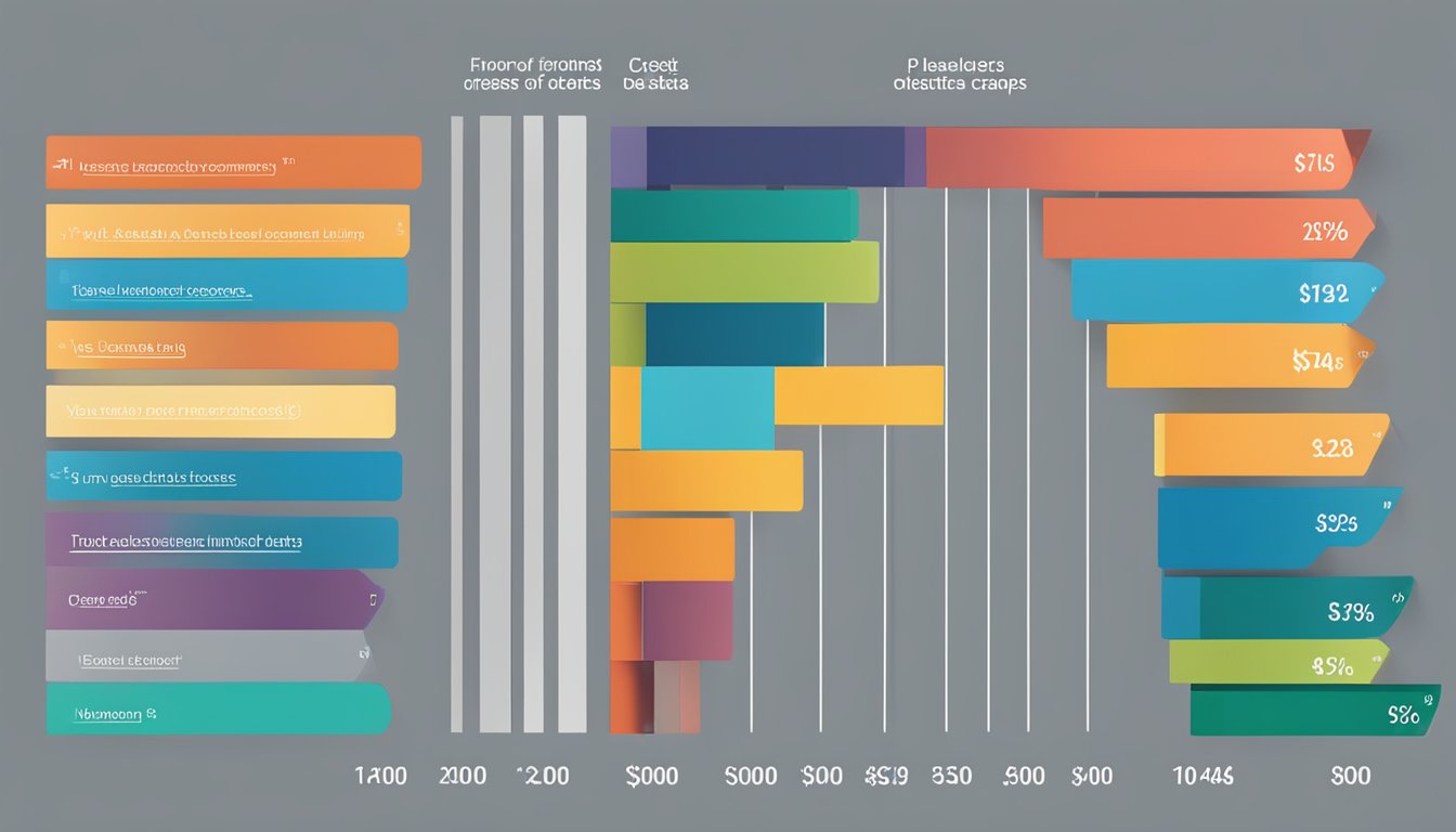 A series of bar graphs comparing cost of living data across different states, with labeled axes and color-coded bars to represent various economic factors