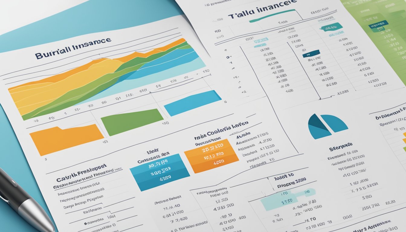 A table with two columns displaying different burial insurance options for an 87-year-old. Graphs and charts show coverage and premiums