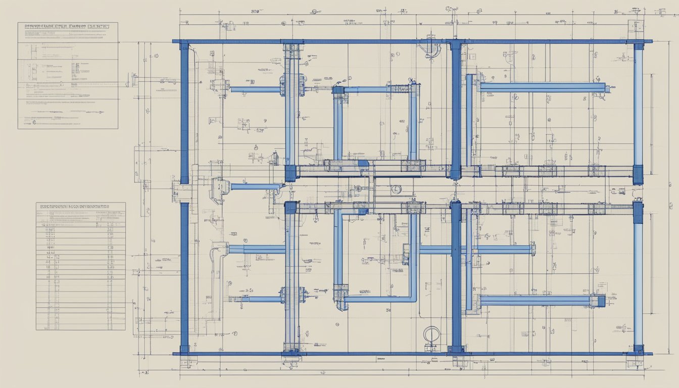 A blueprint showing buried valves in a plot with precise measurements and technical specifications